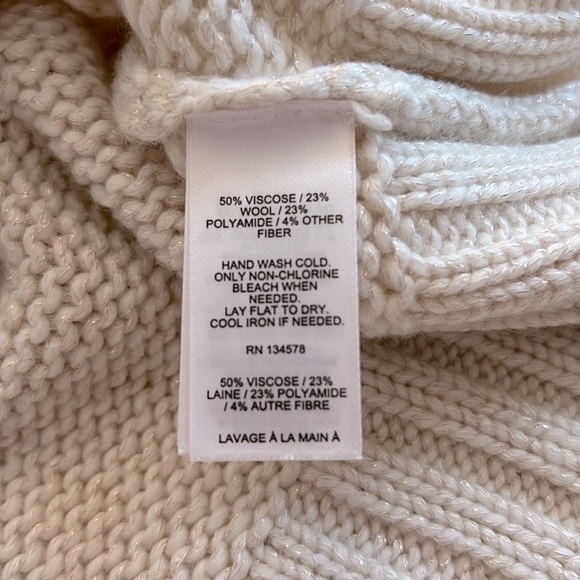 NWT Vineyard Vines Mock Neck Knit Sweater (Subtle Shine) Marshmallow - Picture 3 of 6